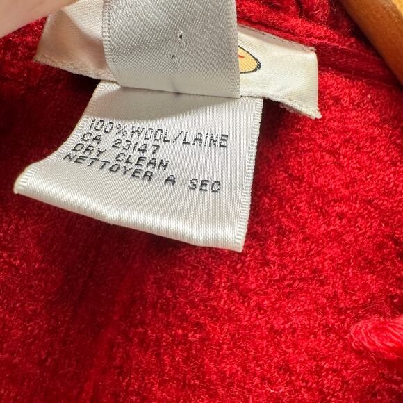 Talbots Wool Blazer Womens Small Red Fringe Detail Snap Up Crop Classic Vintage - Picture 3 of 7